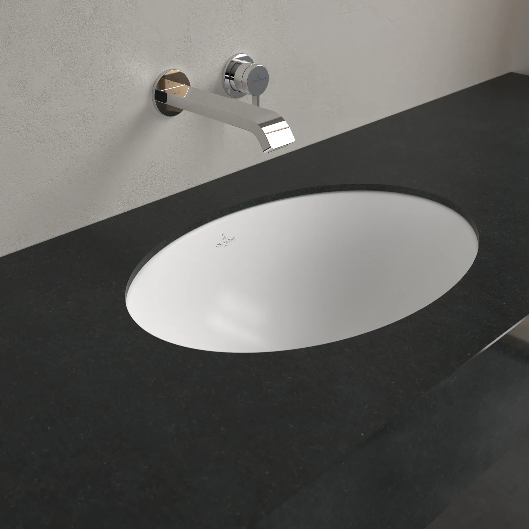 Villeroy & Boch Unterbauwaschbecken Loop & Friends, oval, Stone White CeramicPlus, 485 x 325 x 215 mm, TitanCeram, matt, ohne Überlauf Villeroy & Boch Unterbauwaschbecken Loop & Friends, oval, Stone White CeramicPlus, 485 x 325 x 215 mm, TitanCeram, matt, ohne Überlauf