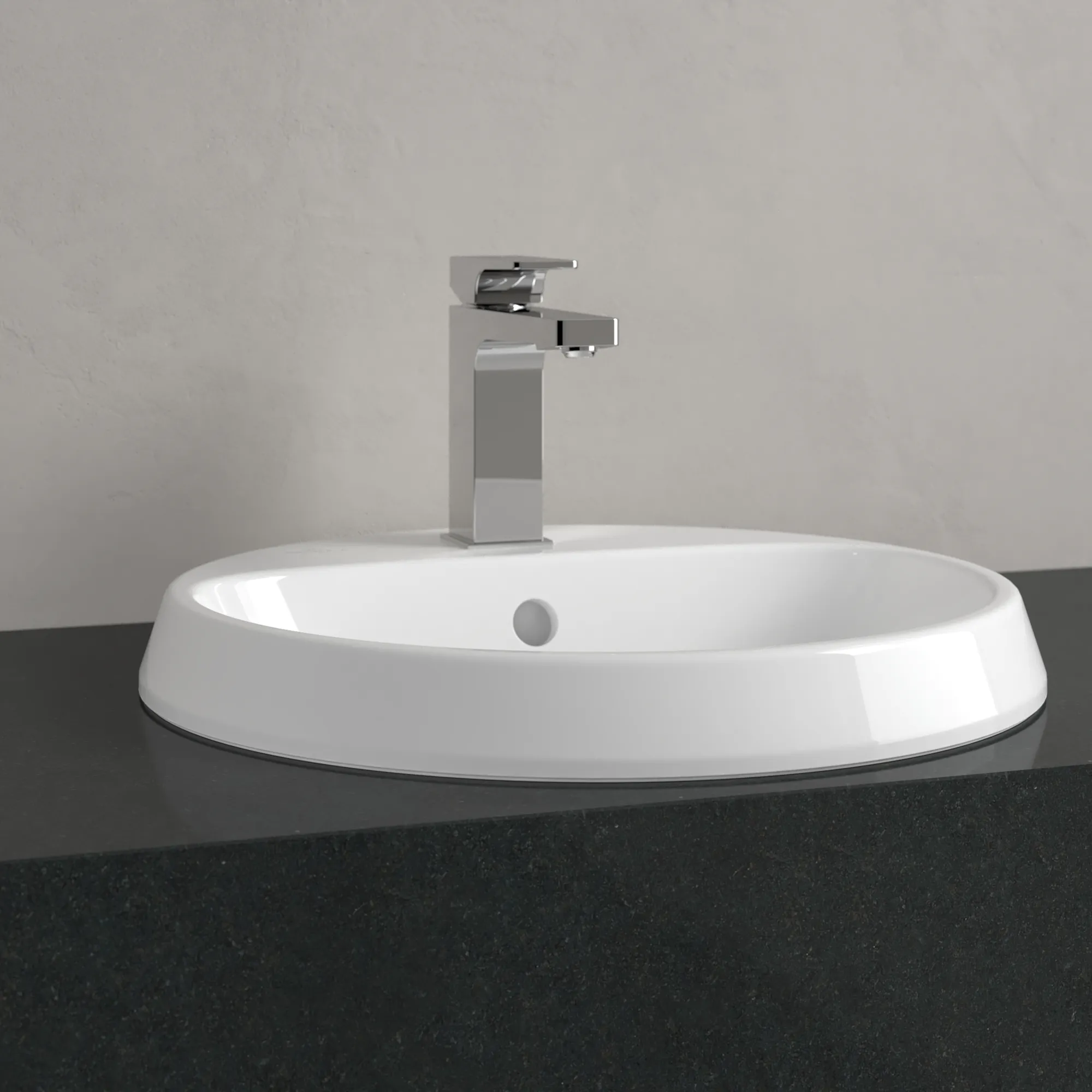 Villeroy & Boch Einbauwaschtisch „Architectura“ mit 1×1 Hahnlochbohrung, ⌀ 450 mm, mit Hahnlochbohrung, Hahnlochposition mittig in Weiß Alpin Villeroy & Boch Einbauwaschtisch „Architectura“ mit 1×1 Hahnlochbohrung, ⌀ 450 mm, mit Hahnlochbohrung, Hahnlochposition mittig in Weiß Alpin