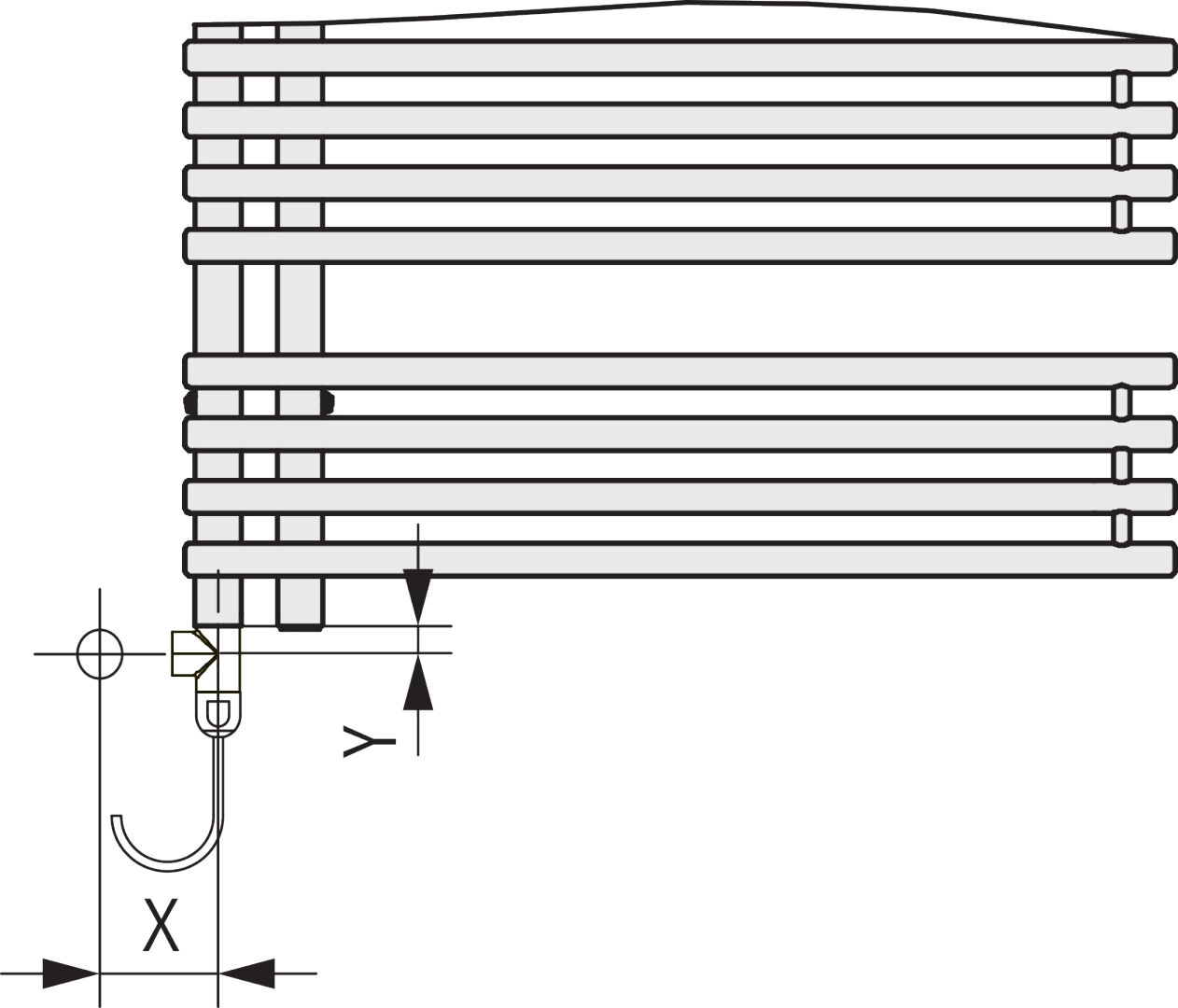 Kermi Design-Heizkörper „Diveo®“ 45 × 94 cm in Weiß