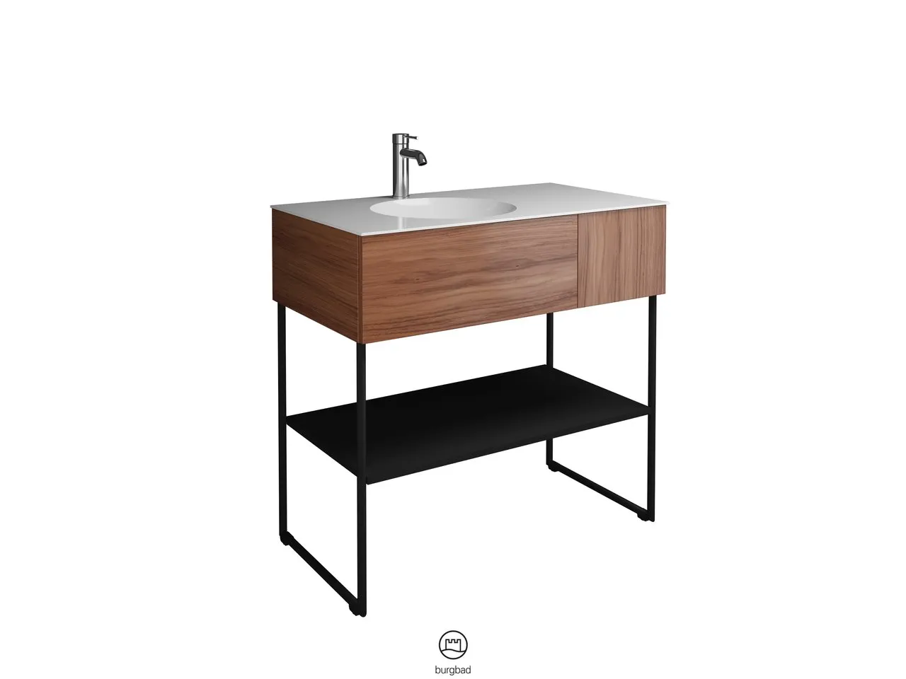 burgbad Coco Waschtisch Set, Mineralguss, Schwarz Seidenglanz burgbad Coco Waschtisch Set, Mineralguss, Schwarz Seidenglanz