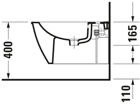 Duravit Wand-Bidet „Darling New“, Befestigung verdeckt 36,5 × 54 × 29 cm