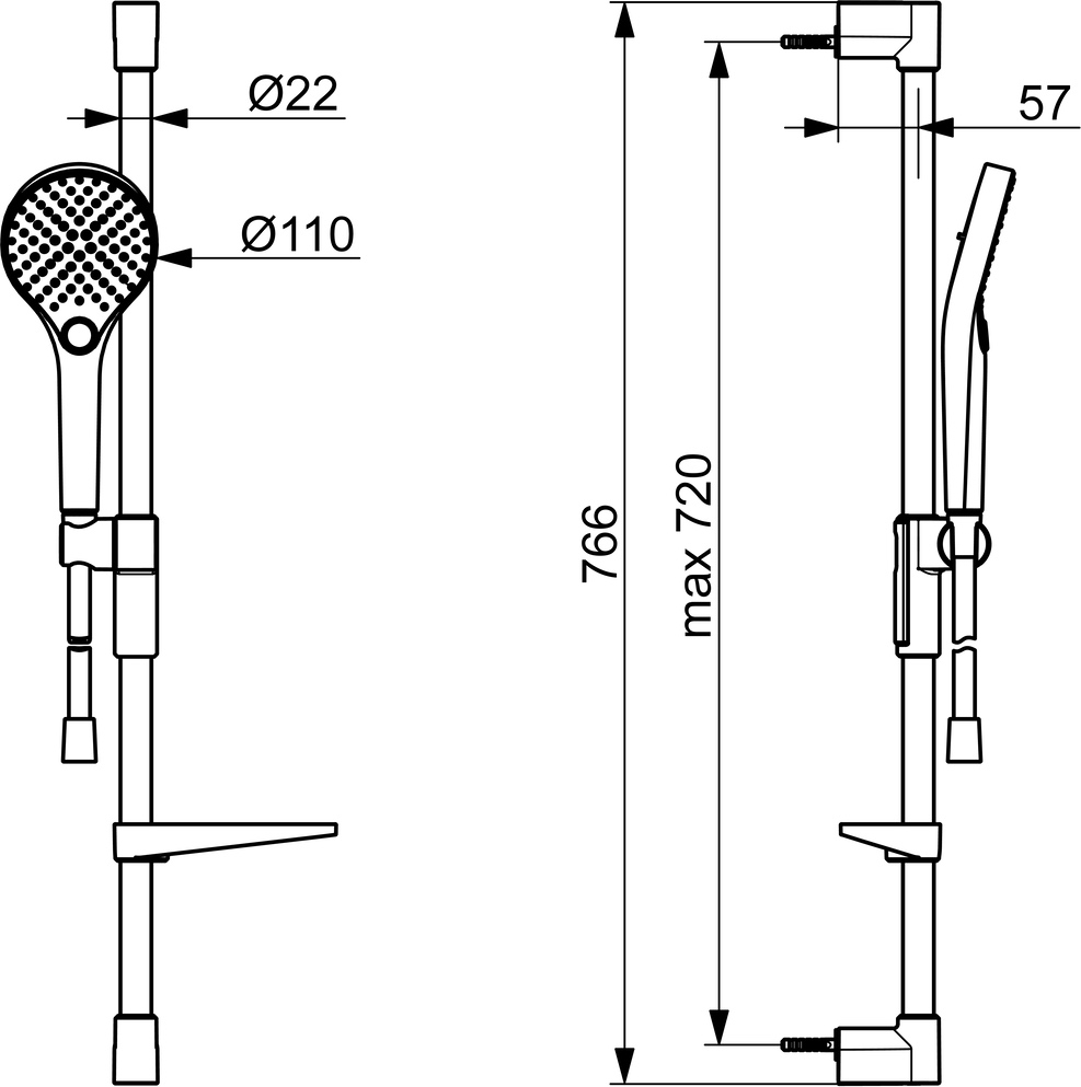 Wandstangengarnitur VIVA 4416 Chrom