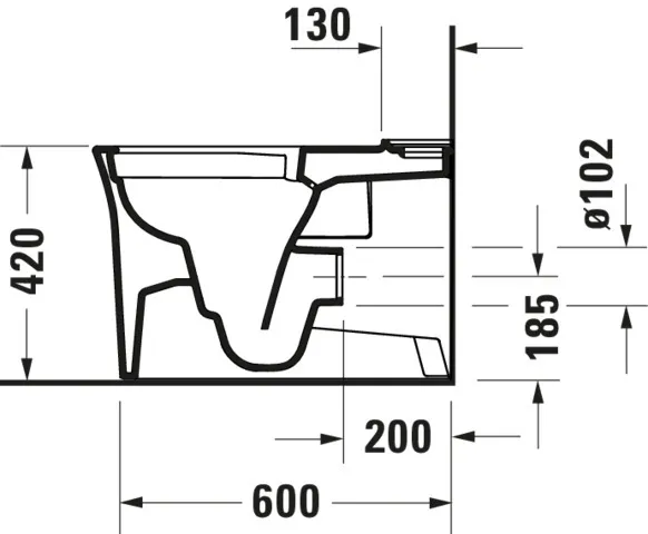 SWC Kombi White Tulip, 650mm, Weiß rimless, Tiefspüler, HYG