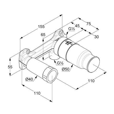 Kludi ZENTA UP-Waschtisch-2-Loch-Wand-Armatur Unterputz-Rohbauset DN 15 neutral Kludi ZENTA UP-Waschtisch-2-Loch-Wand-Armatur Unterputz-Rohbauset DN 15 neutral