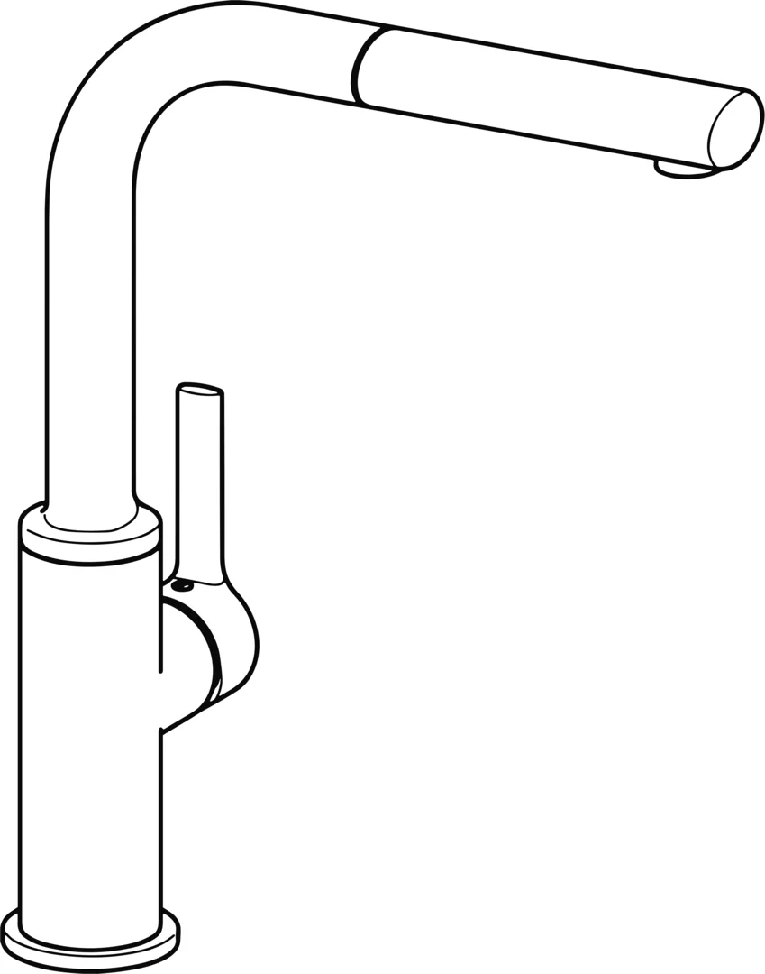 HansaRONDA Einhebelmischer Küchenarmatur HansaRONDA 5491 Ausladung 217 mm DN15 Chrom