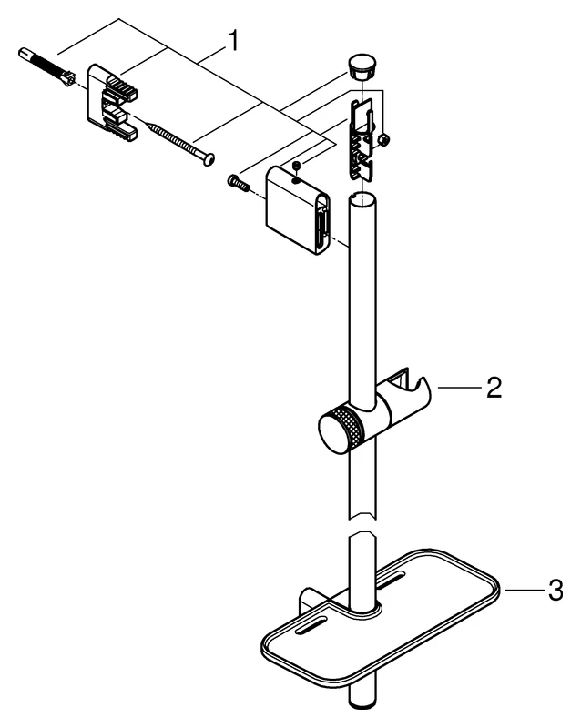 Brausestange Rainshower SmartActive 26602, 600 mm, Ablage, chrom