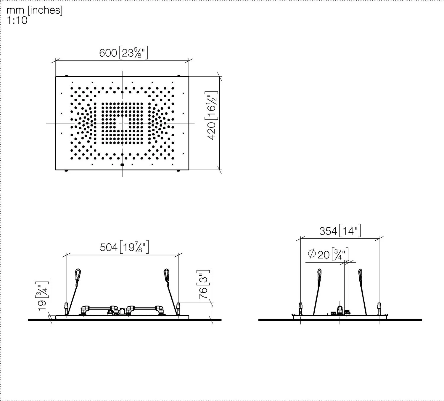 Dornbracht SERENITY SKY Regenpaneel für Deckeneinbau - Edelstahl gebürstet Dornbracht SERENITY SKY Regenpaneel für Deckeneinbau - Edelstahl gebürstet