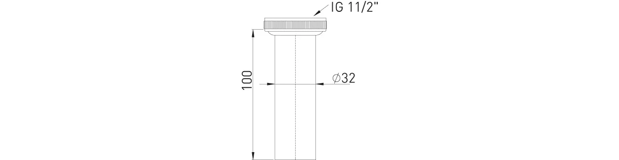 Bördelrohr reduziert MS vc 32 x 100 mm komplett mit Überwurfmutter 1 1/2″