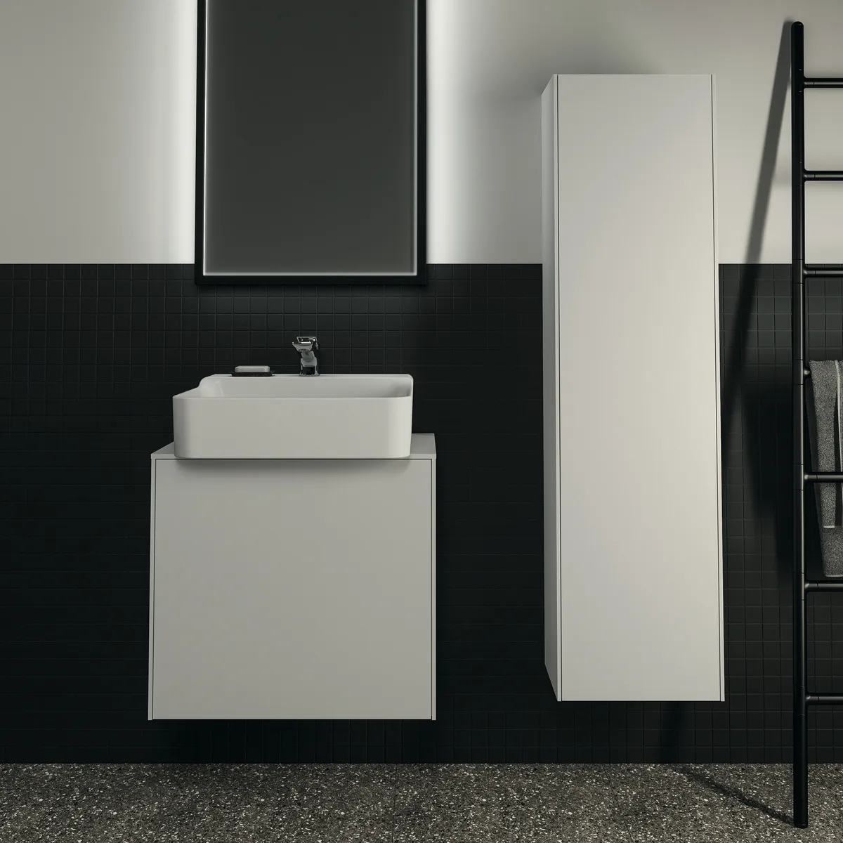 Ideal Standard Halbhochschrank Conca, 1 Tür, Weiß, 370x250x1400mm Ideal Standard Halbhochschrank Conca, 1 Tür, Weiß, 370x250x1400mm