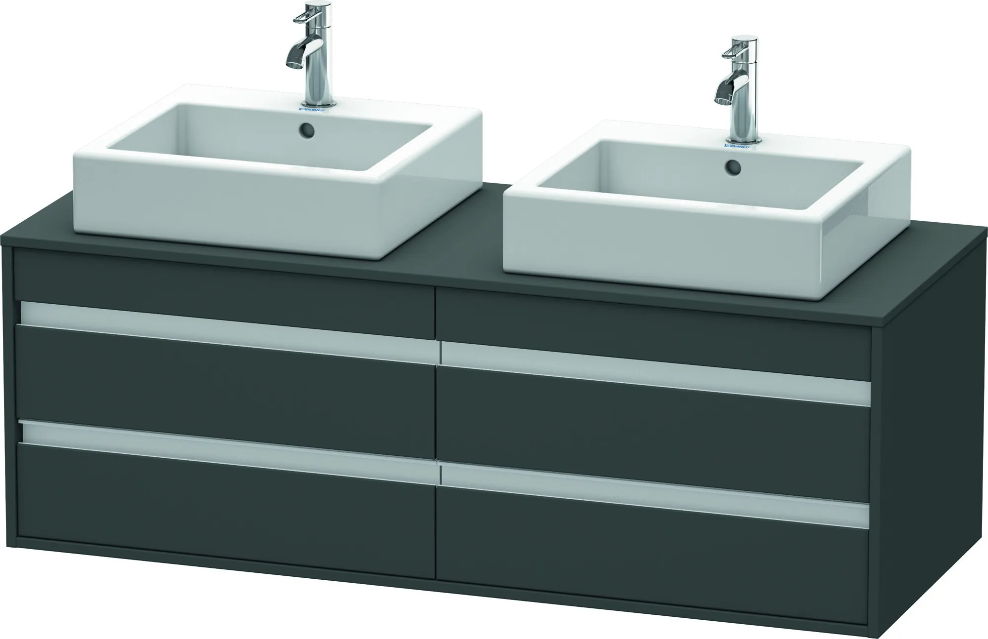 Duravit Waschtischunterschrank wandhängend „Ketho“ 140 × 49,6 × 55 cm Graphit Matt Duravit Waschtischunterschrank wandhängend „Ketho“ 140 × 49,6 × 55 cm Graphit Matt