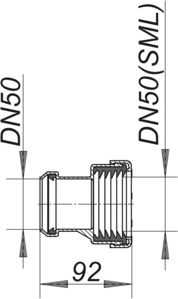 HT/SML-Rohrverbinder, DN 50/DN 50 SML HT/SML-Rohrverbinder, DN 50/DN 50 SML