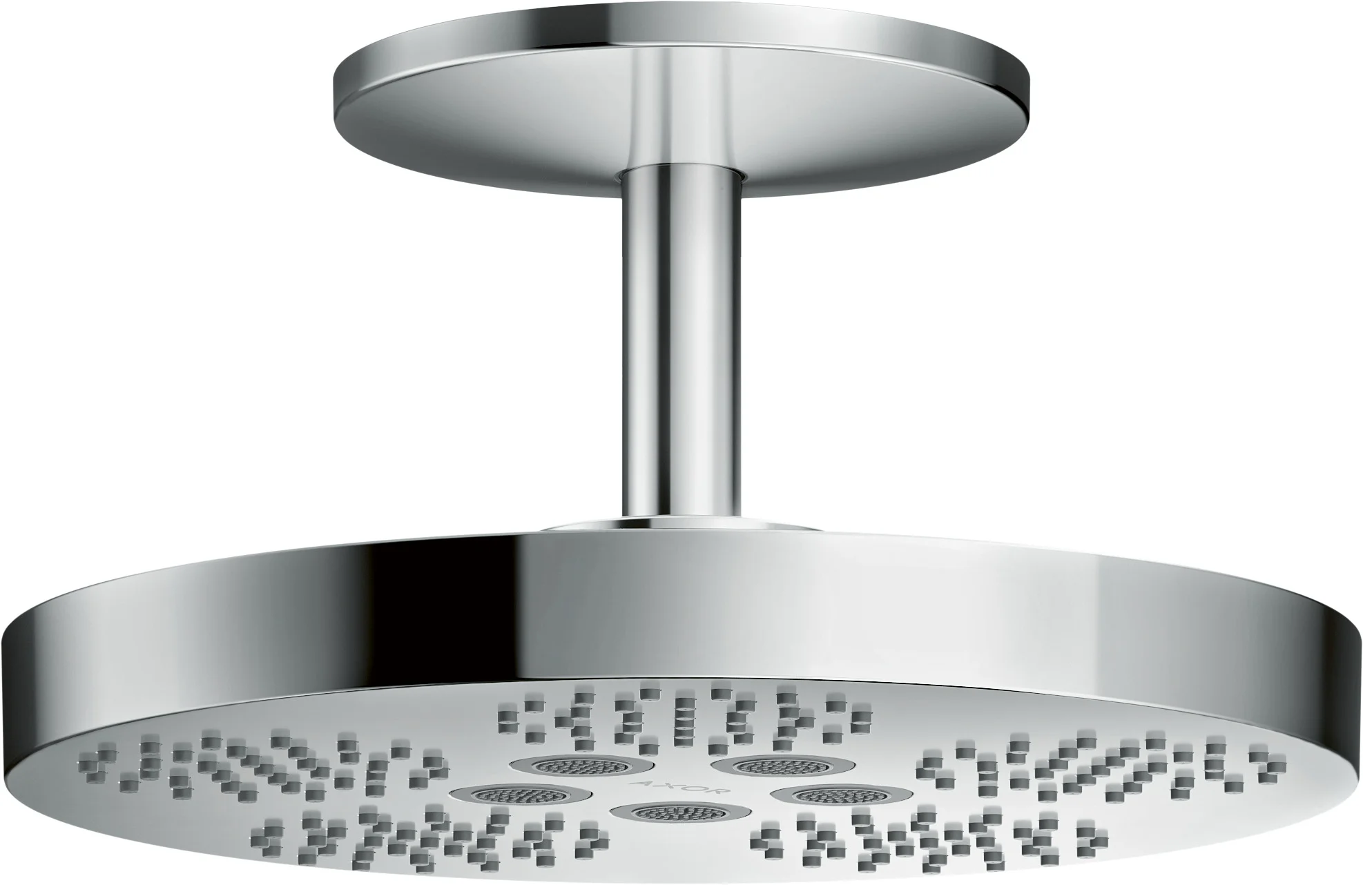 Hansgrohe AXOR One Kopfbrause 280 2jet, Chrom, Deckenmontage, PowderRain & Rain Strahl, 18,1 l/min Durchfluss Hansgrohe AXOR One Kopfbrause 280 2jet, Chrom, Deckenmontage, PowderRain & Rain Strahl, 18,1 l/min Durchfluss