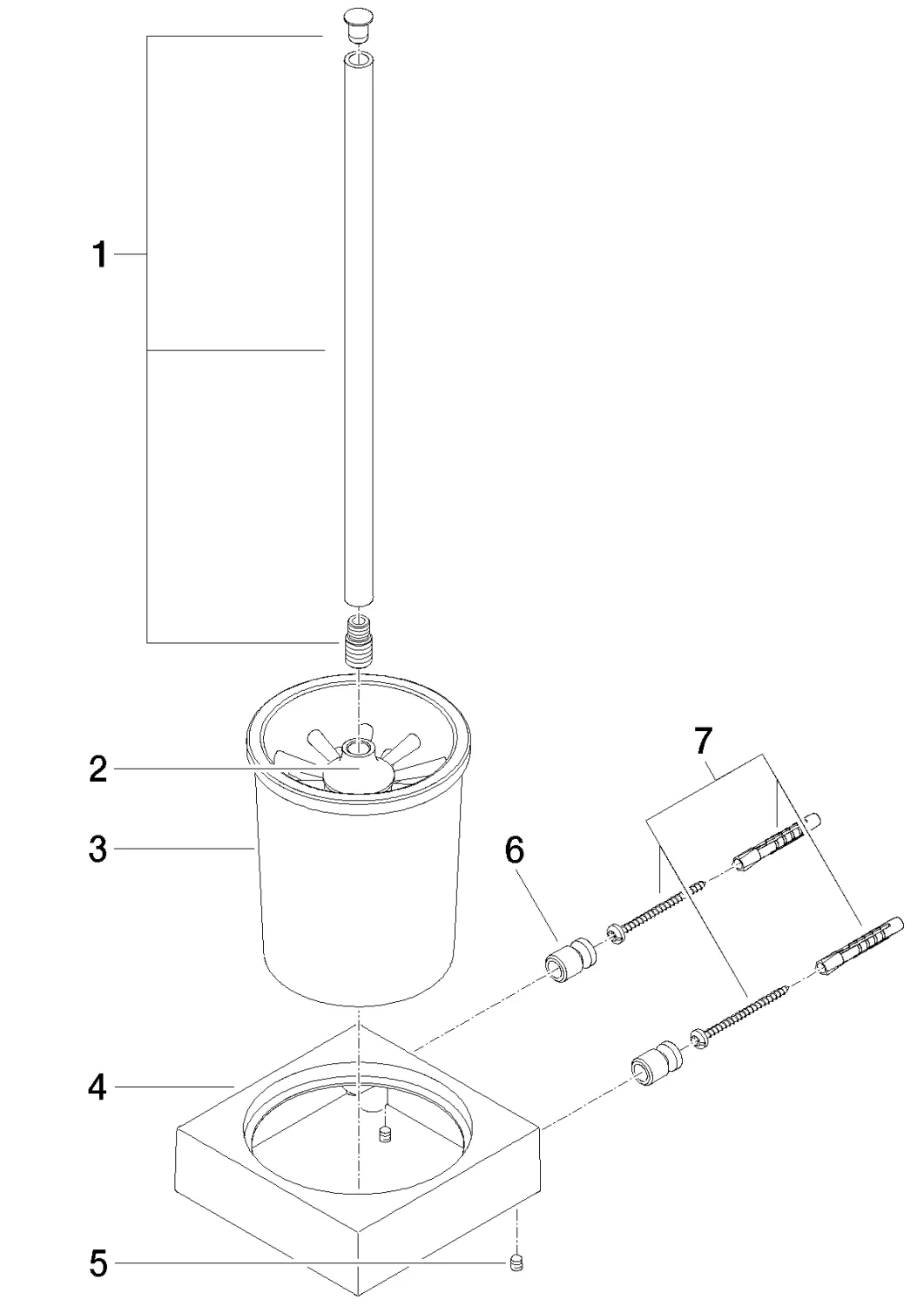 Toiletten-Bürstengarnitur Wandmodell SERIENSPEZIFISCH Chrom 83900780