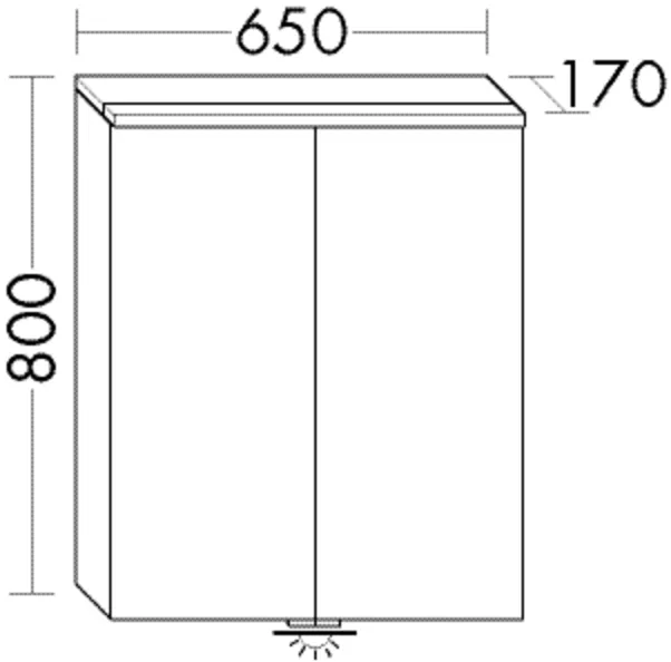 Spiegelschrank Eqio von burgbad - beidseitig verspiegelt, LED-Aufsatzleuchte 4250 K, Schalter-Steckdosenelement, Glaseinlegeböden, LED-Waschtischbeleuchtung 5 W, IP24, 170x650x800 mm