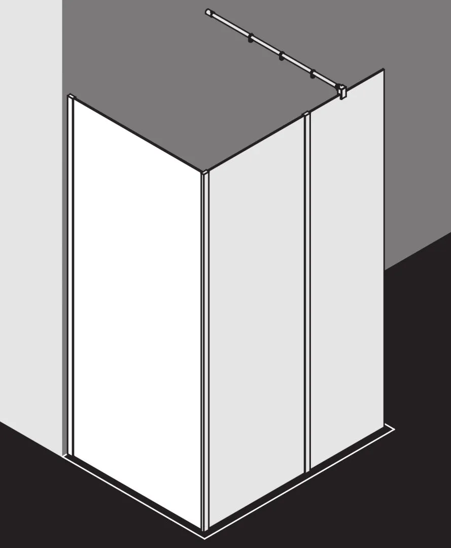Kermi Duschdesign Walk-In-Duschkabine „WALK-IN XB“ Glas Klar, Profile Silber Mattglanz, BV: 780 - 800 mm WE: 785 - 805 mm H: 2000 mm