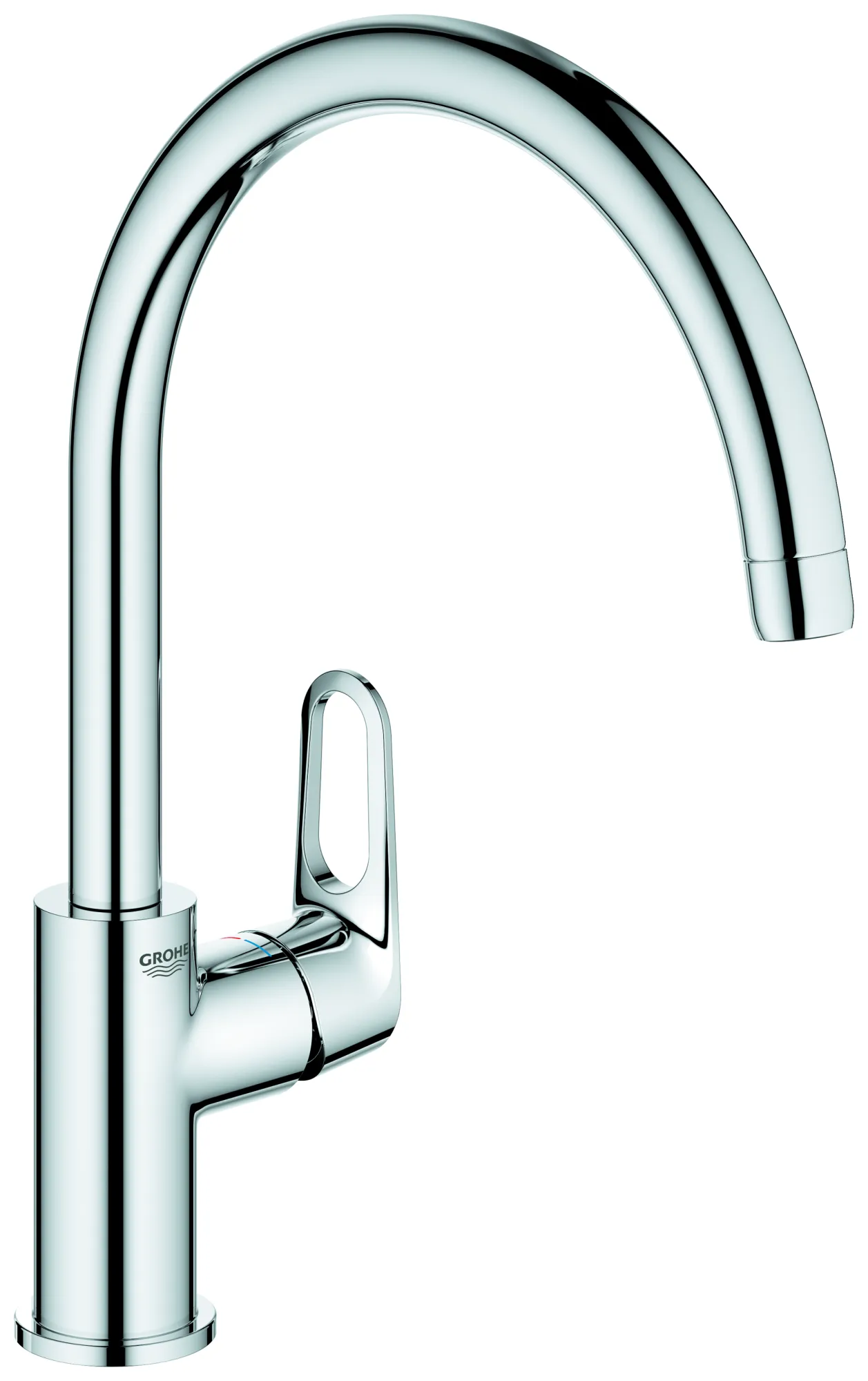 Einhand-Spültischbatterie BauFlow 31538_1, hoher Auslauf, Einlochmontage, getrennte innenliegende Wasserwege – kein Kontakt mit Blei oder Nickel, chrom Einhand-Spültischbatterie BauFlow 31538_1, hoher Auslauf, Einlochmontage, getrennte innenliegende Wasserwege – kein Kontakt mit Blei oder Nickel, chrom