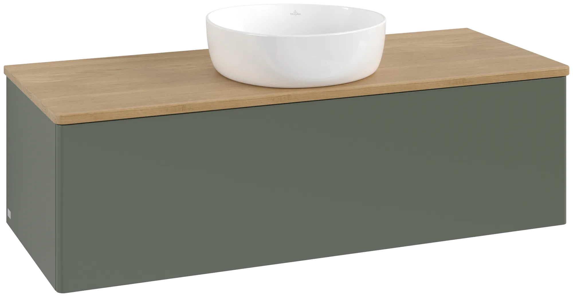 Villeroy & Boch Antao Waschbeckenunterschrank L32_1, 1200x360x500mm, Leaf Green Matt Lacquer / Honey Oak