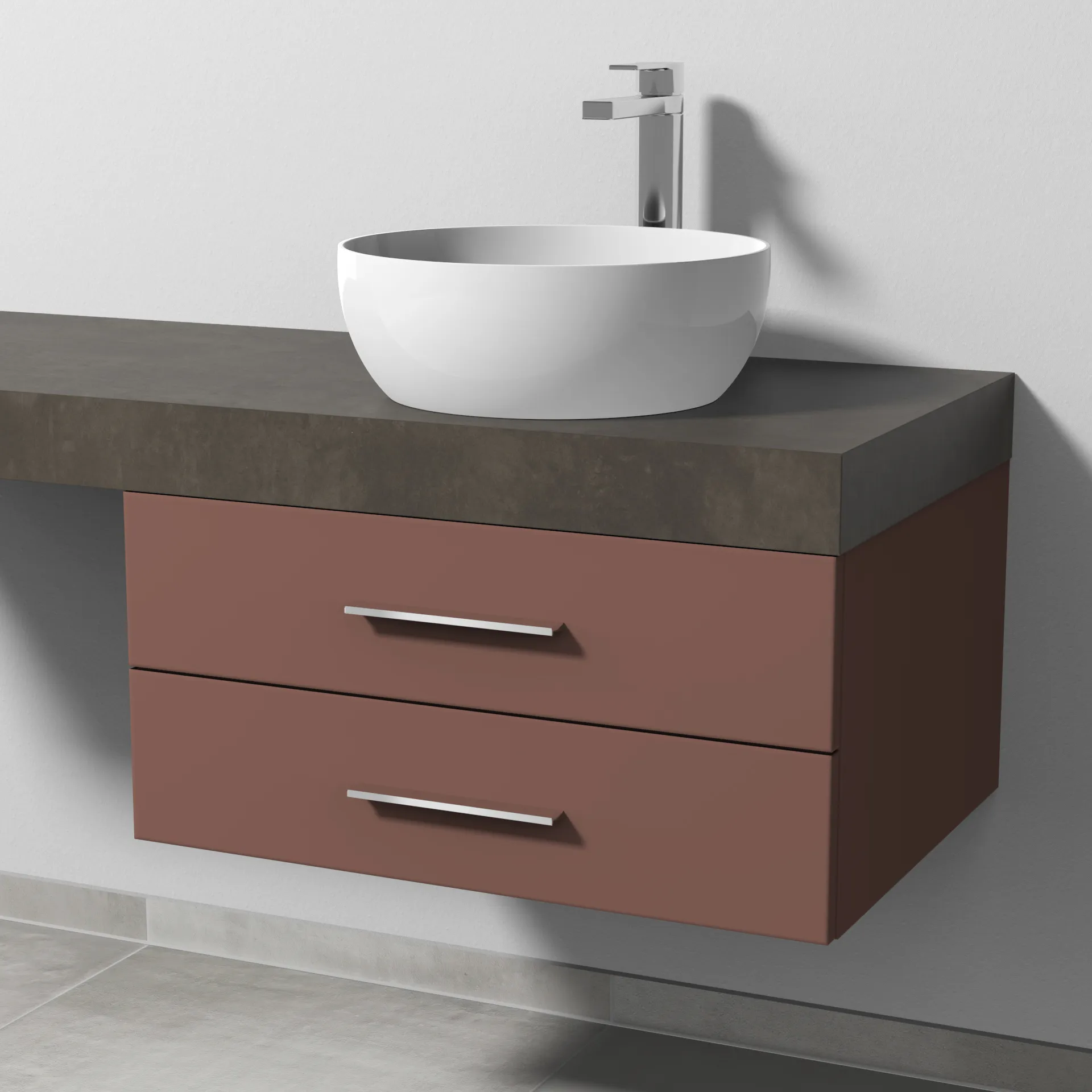 Sanipa Waschtischunterschrank „2morrow“ 700 × 340 × 520 mm in Wine-Red