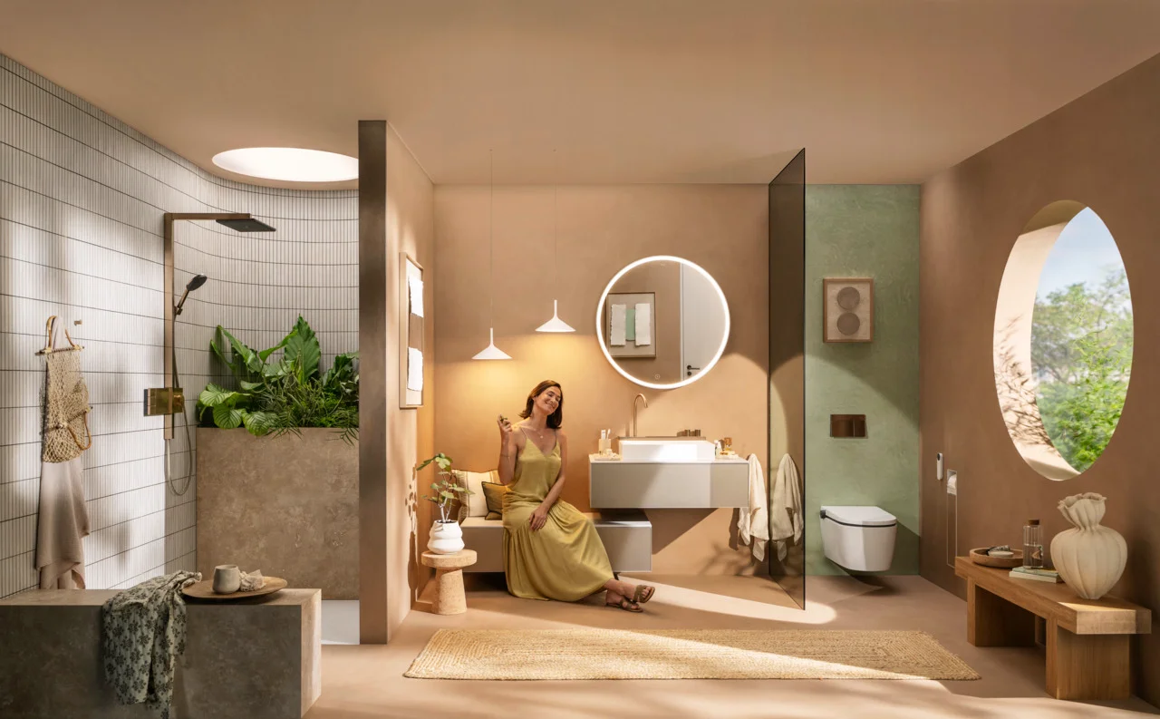 Hansgrohe Xarita S Spiegel 900/50 mit LED-Beleuchtung, kapazitivem Berührungssensor und AntiFog-Funktion in Mattweiß