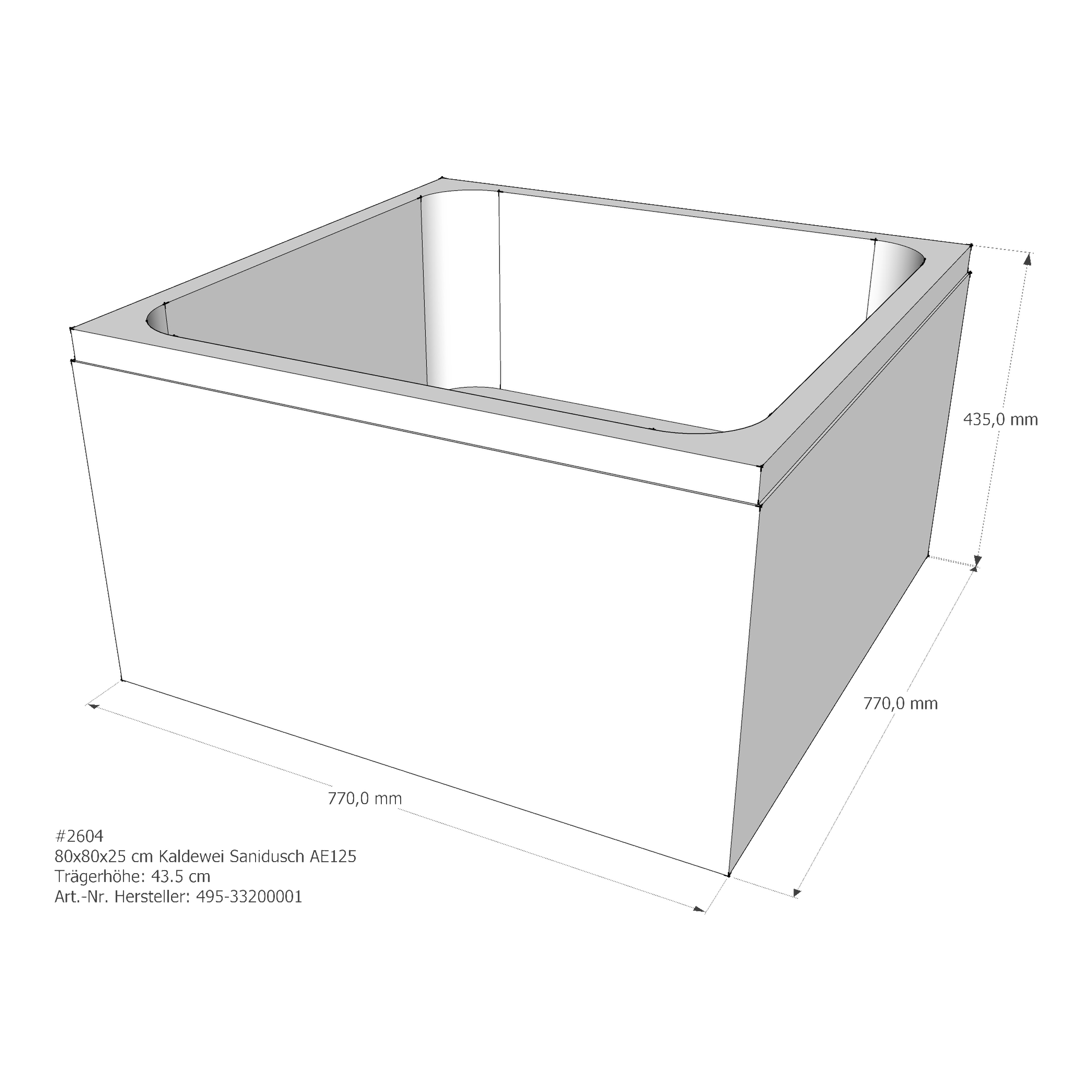 Duschwannenträger für Kaldewei Sanidusch 80 × 80 × 25 cm Breite: 80 cm / Länge: 80 cm Duschwannenträger für Kaldewei Sanidusch 80 × 80 × 25 cm Breite: 80 cm / Länge: 80 cm