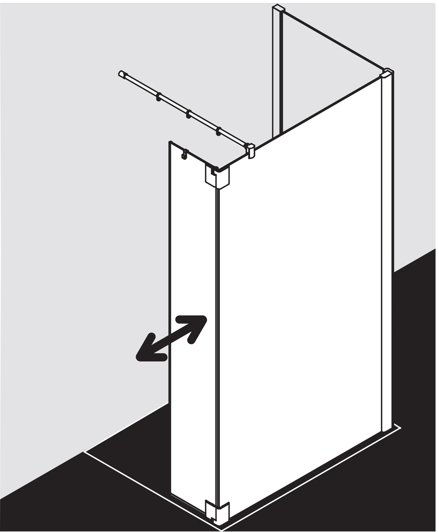 Kermi Duschdesign Walk-In-Duschkabine WALK-IN Wall mit beweglichem Flügel rechts „PASA XP“ Glas Klar, Profile Silber Mattglanz, BV: 864 - 894 mm GAK: 855 - 885 mm WE: 880 - 910 mm H: 1850 mm Kermi Duschdesign Walk-In-Duschkabine WALK-IN Wall mit beweglichem Flügel rechts „PASA XP“ Glas Klar, Profile Silber Mattglanz, BV: 864 - 894 mm GAK: 855 - 885 mm WE: 880 - 910 mm H: 1850 mm