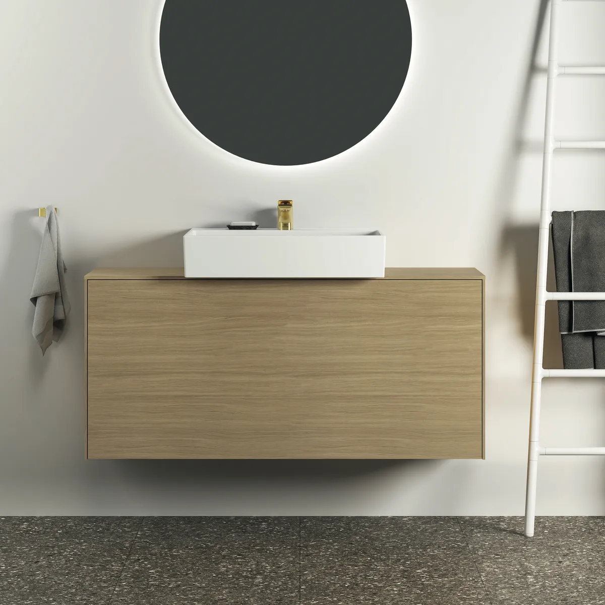 Handtuchhaken Conca Cube, eckig, Brushed Gold Handtuchhaken Conca Cube, eckig, Brushed Gold