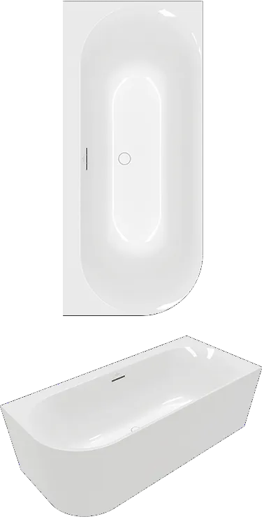 Villeroy & Boch Badewanne mit ovaler Innenform „Loop & Friends“ vorwand oval 180 × 80 cm, rechts in Stone White Villeroy & Boch Badewanne mit ovaler Innenform „Loop & Friends“ vorwand oval 180 × 80 cm, rechts in Stone White