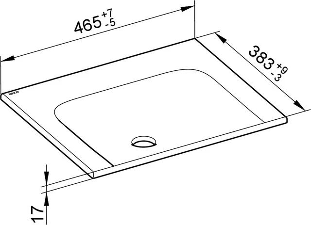 X-Line 33130314600 Keramik-Waschtisch ohne Hahnlochbohrung 465 × 17 × 383 mm weiß