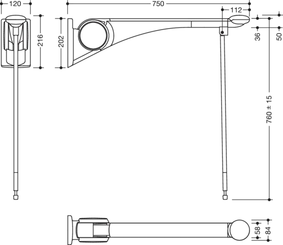 HEWI Stützklappgriff „Serie 802 LifeSystem“ HEWI Stützklappgriff „Serie 802 LifeSystem“