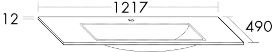 burgbad Waschbecken „Sys30“ 1217 × 490 × 12 mm, Hahnlochposition mittig burgbad Waschbecken „Sys30“ 1217 × 490 × 12 mm, Hahnlochposition mittig