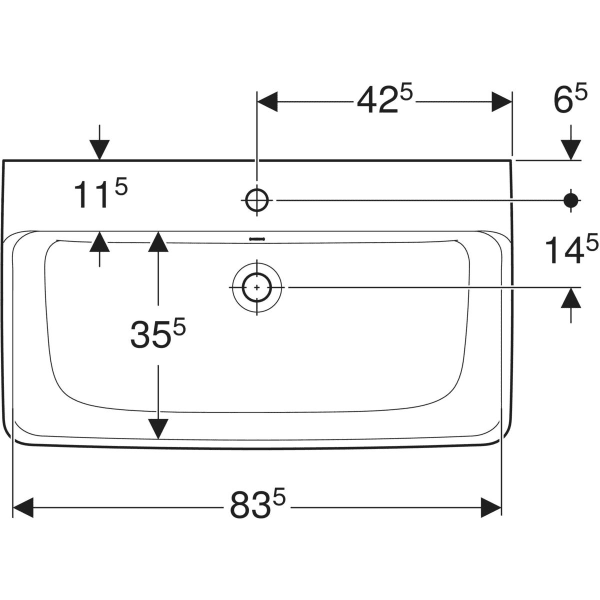 Wandwaschtisch „Renova Plan“, rechteckig 85 × 48 cm in weiß alpin Wandwaschtisch „Renova Plan“, rechteckig 85 × 48 cm in weiß alpin