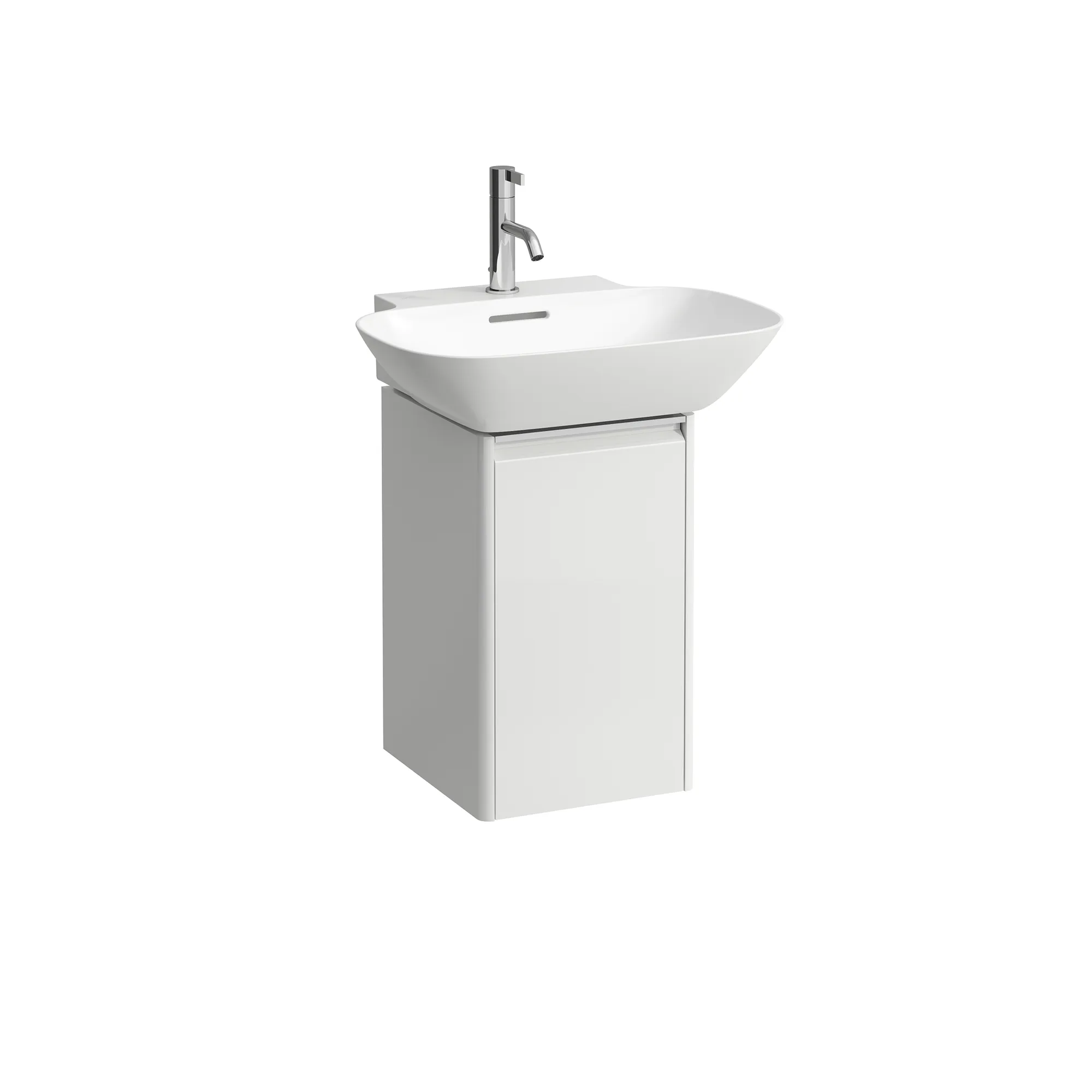 Waschtischunterbau BASE für INO 339x317x515 1 Tür Scharnier links mit Griff aluminium eloxiert für Waschtisch H810302 weiß matt Waschtischunterbau BASE für INO 339x317x515 1 Tür Scharnier links mit Griff aluminium eloxiert für Waschtisch H810302 weiß matt