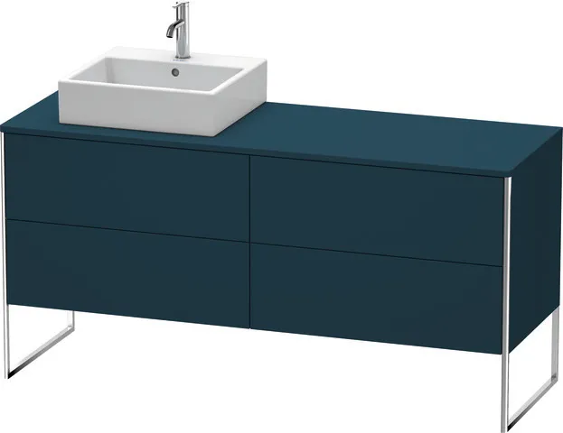 Duravit Waschtischunterschrank bodenstehend „XSquare“ 160 × 77,8 × 54,8 cm Nachtblau Seidenmatt