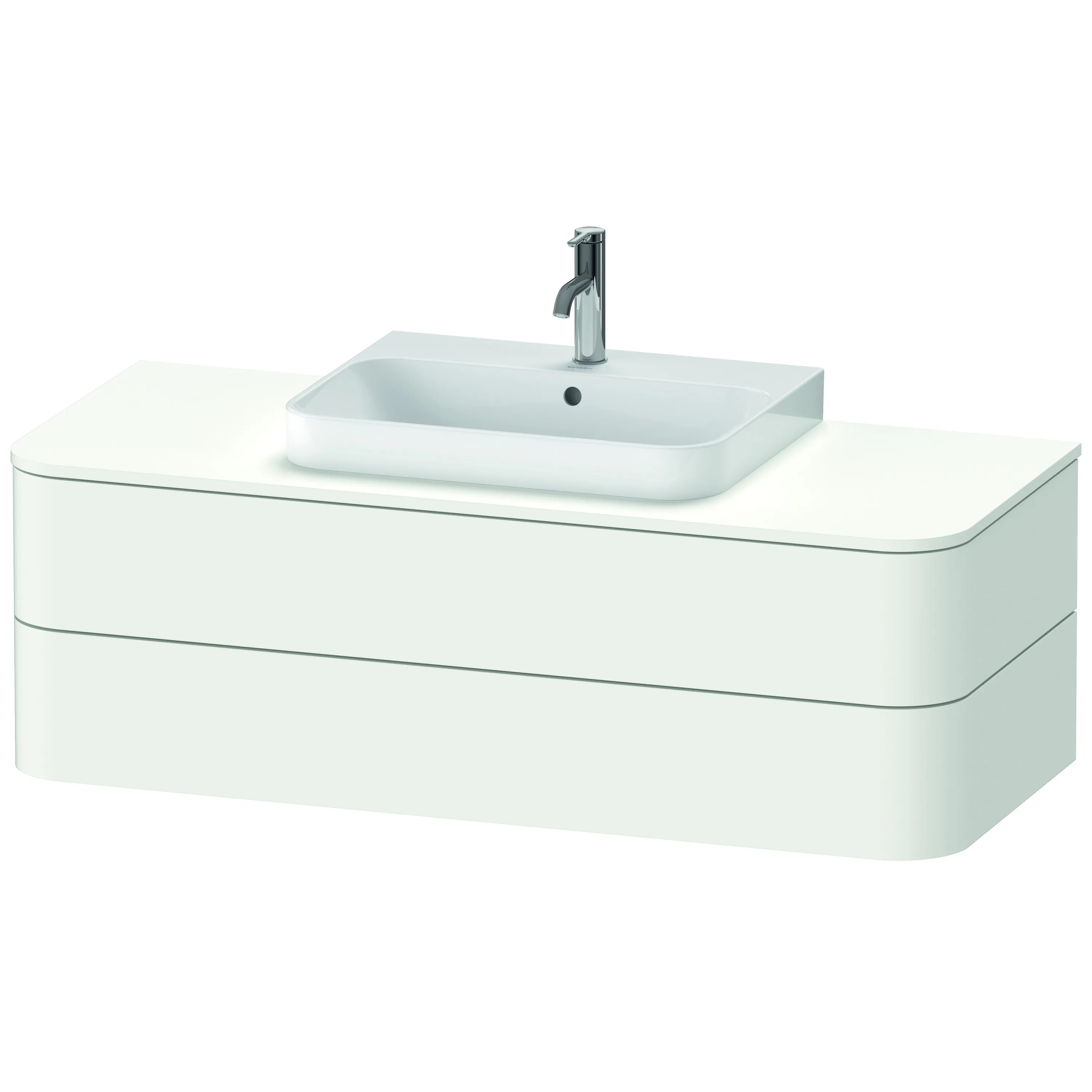 Duravit Waschtischunterschrank wandhängend „Happy D.2 Plus“ 130 × 40,8 × 55 cm Weiß Seidenmatt