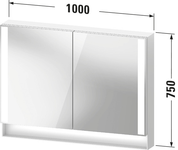 Duravit Spiegelschrank „Qatego“ 100 × 75 × 15,5 cm