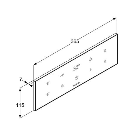 Kludi-TRONIC Elektronisches UP-THM Touch Display Schwarz, Unterputz-Thermostat