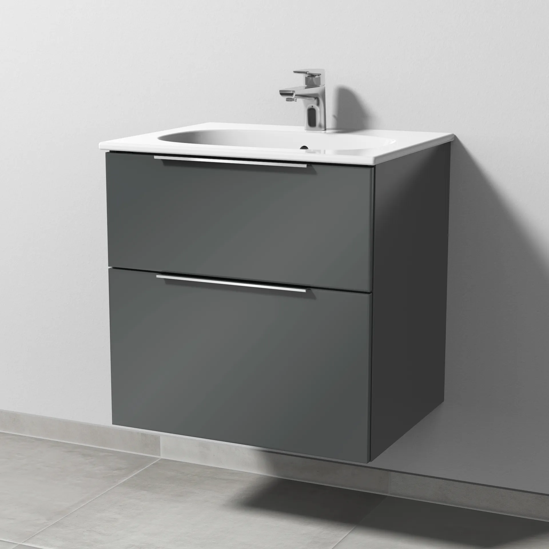 Sanipa Waschtischunterschrank „3way“ passend zu Keramik-Waschtische Acanto Slim von Geberit 580 × 582 × 467 mm in Anthrazit (glanz) Sanipa Waschtischunterschrank „3way“ passend zu Keramik-Waschtische Acanto Slim von Geberit 580 × 582 × 467 mm in Anthrazit (glanz)