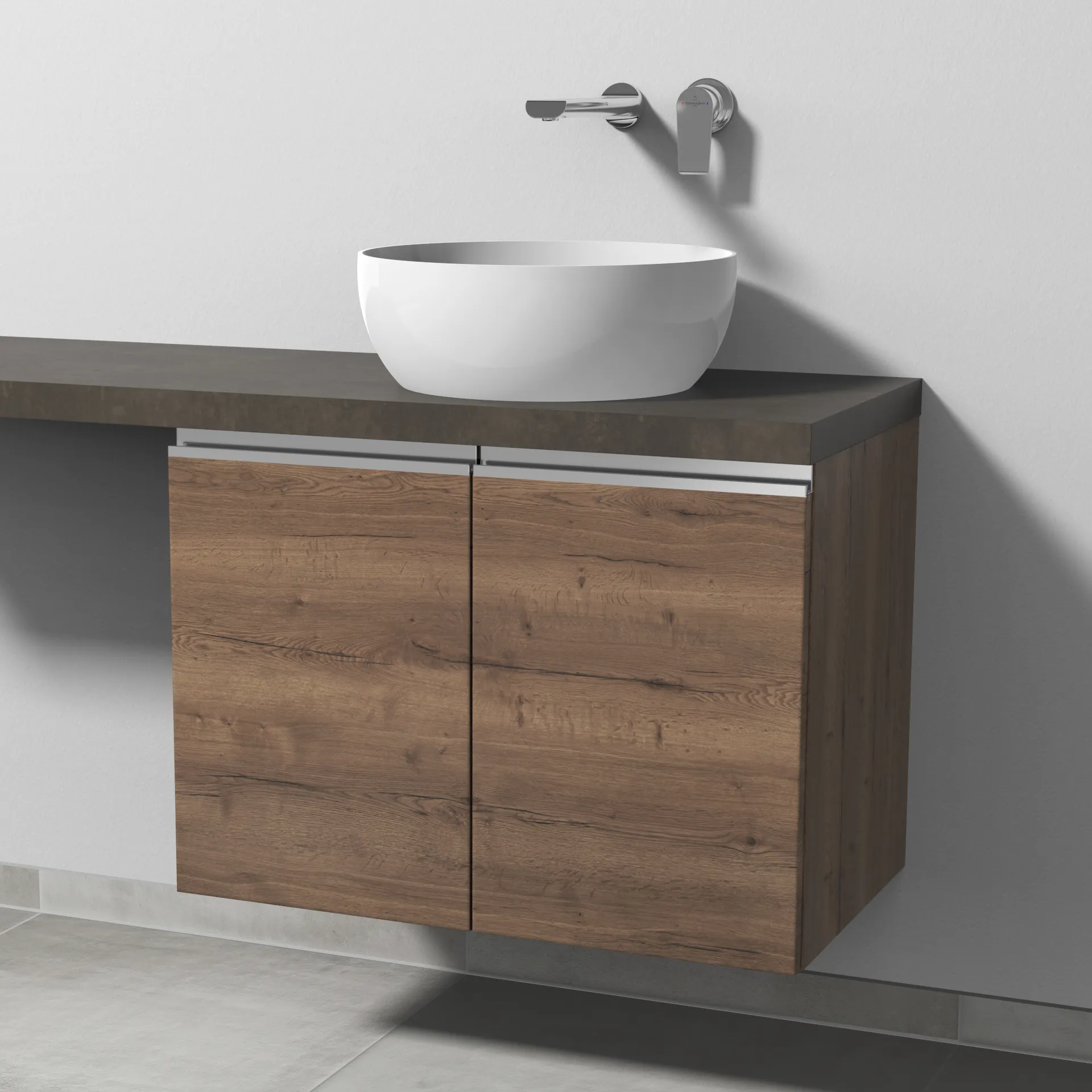 Sanipa Waschtischunterschrank „2morrow“ 700 × 510 × 420 mm in Eiche Tabak