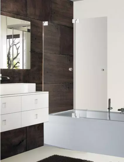 Sprinz Badewannenaufsatz Pendelfalttür 2-teilig „Omega Plus“, Anschlag links, Falttür B: 1000 mm H: 1500 mm