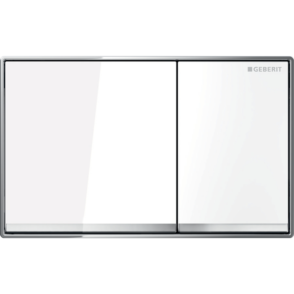 Omega60 Betätigungsplatte für 2-Mengen-Spülung, flächenbündig: weiß, verspiegelt, hochglanz-verchromt Omega60 Betätigungsplatte für 2-Mengen-Spülung, flächenbündig: weiß, verspiegelt, hochglanz-verchromt