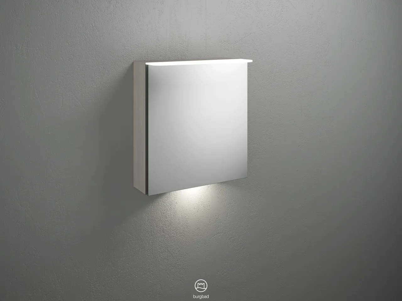 Burgbad Spiegelschrank Badu SFUA060, 310x600x665 mm, LED-Aufsatzleuchte 4200 K, beidseitig verspiegelt