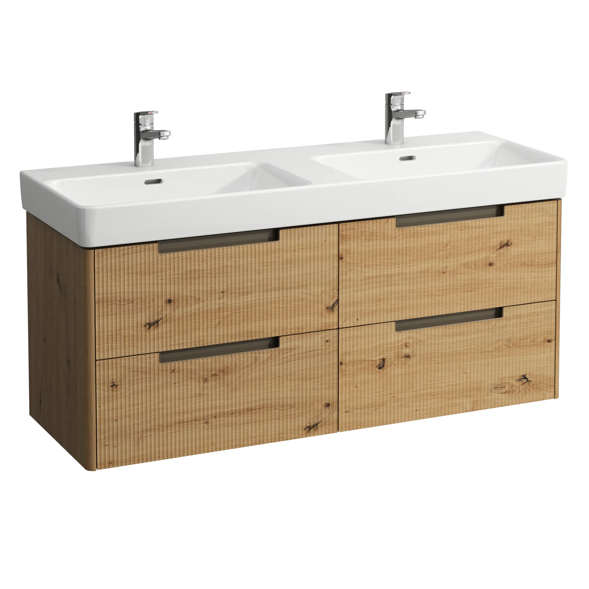 Waschtischunterbau JUNA für PRO S 446x1269x515 4 Schubladen mit Griffmulde für Waschtisch H814968 weiß matt