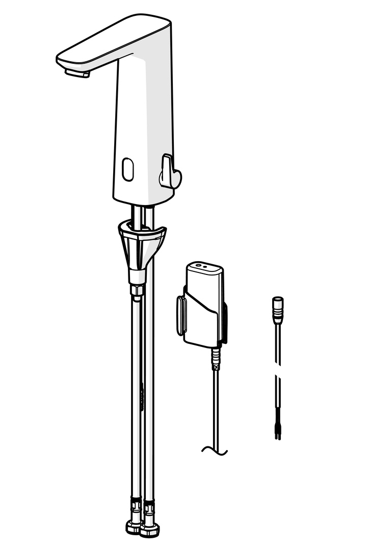 Hansa Waschtischarmatur, elektronisch „Electra“ Ausladung 118 mm in Chrom Hansa Waschtischarmatur, elektronisch „Electra“ Ausladung 118 mm in Chrom