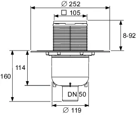 Drainpoint S 130 Boden-Ablaufset senkrecht, mit Seal System Universalflansch