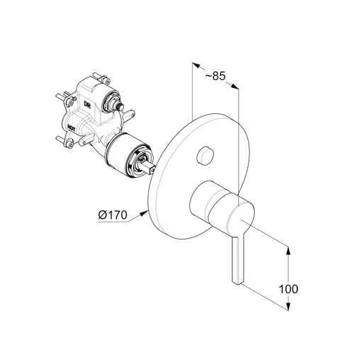 NOVA FONTE UPWafü/Br.EHM Push Set mit Funktionseinheit chrom NOVA FONTE UPWafü/Br.EHM Push Set mit Funktionseinheit chrom