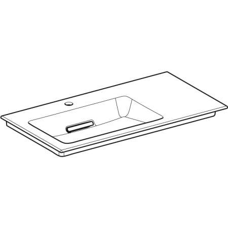 Schrankwaschtisch mit Ablagefläche „One“ mit horizontalem Ablauf 90 × 48 cm mit KeraTect®