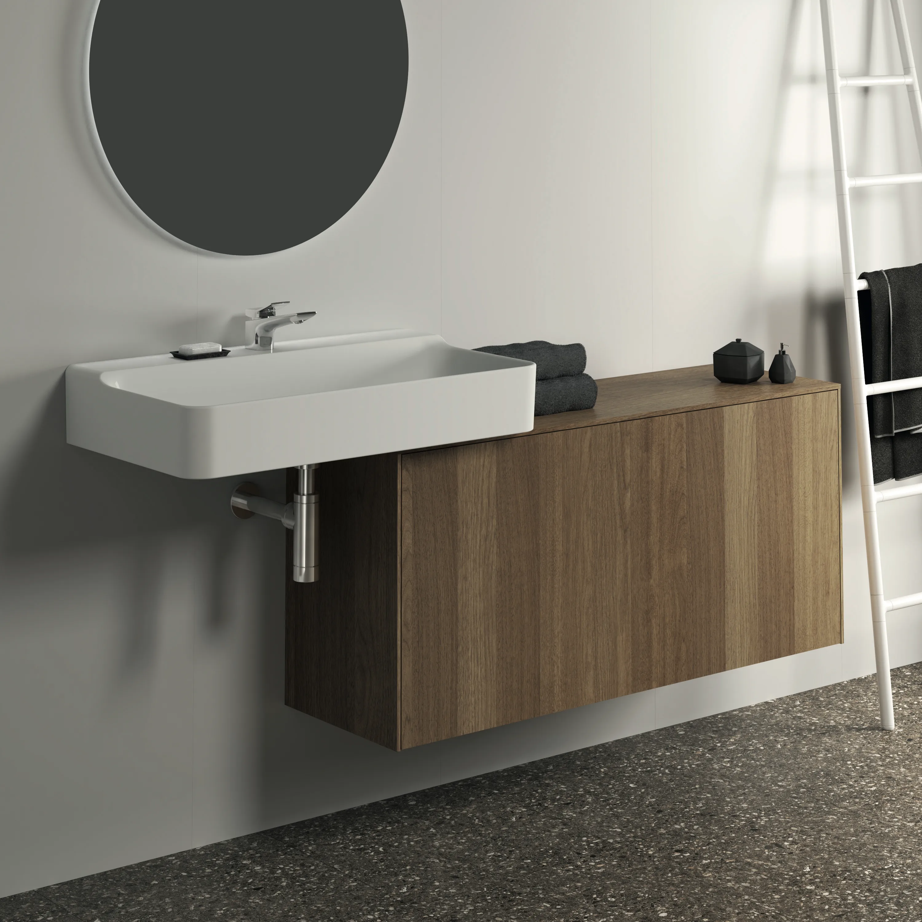 Ideal Standard Waschtischunterschrank „Conca“ 120,2 × 55 × 37,3 cm Walnuss dunkel Furnier Ideal Standard Waschtischunterschrank „Conca“ 120,2 × 55 × 37,3 cm Walnuss dunkel Furnier