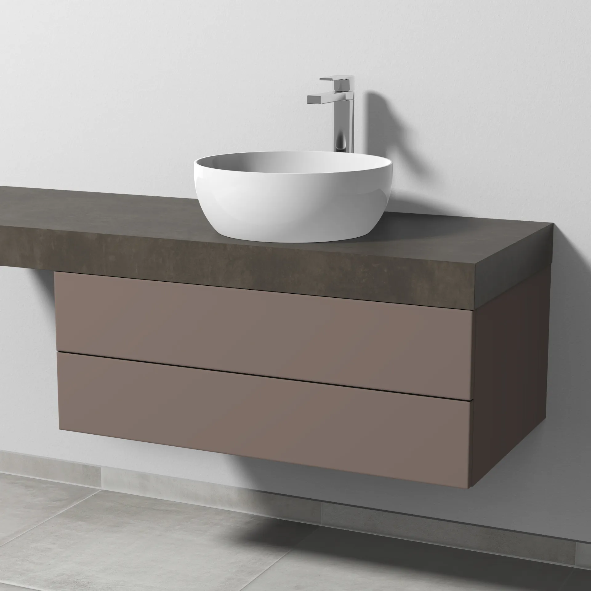 Sanipa Waschtischunterschrank „2morrow“ 900 × 340 × 520 mm in Taupe (matt)