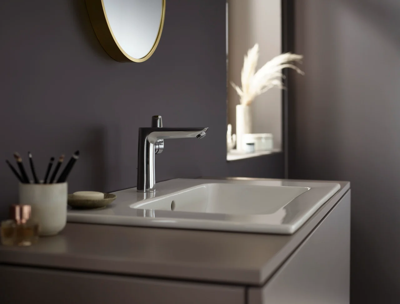 Hansgrohe Talis E Einhebel-Waschtischmischer 150 chrom, Ausladung 141 mm, Auslaufhöhe 133 mm, Hebelgriff, Normalstrahl, max. Durchfluss 5 l/min, Keramikmischsystem, einstellbare Temperaturbegrenzung, für Durchlauferhitzer geeignet