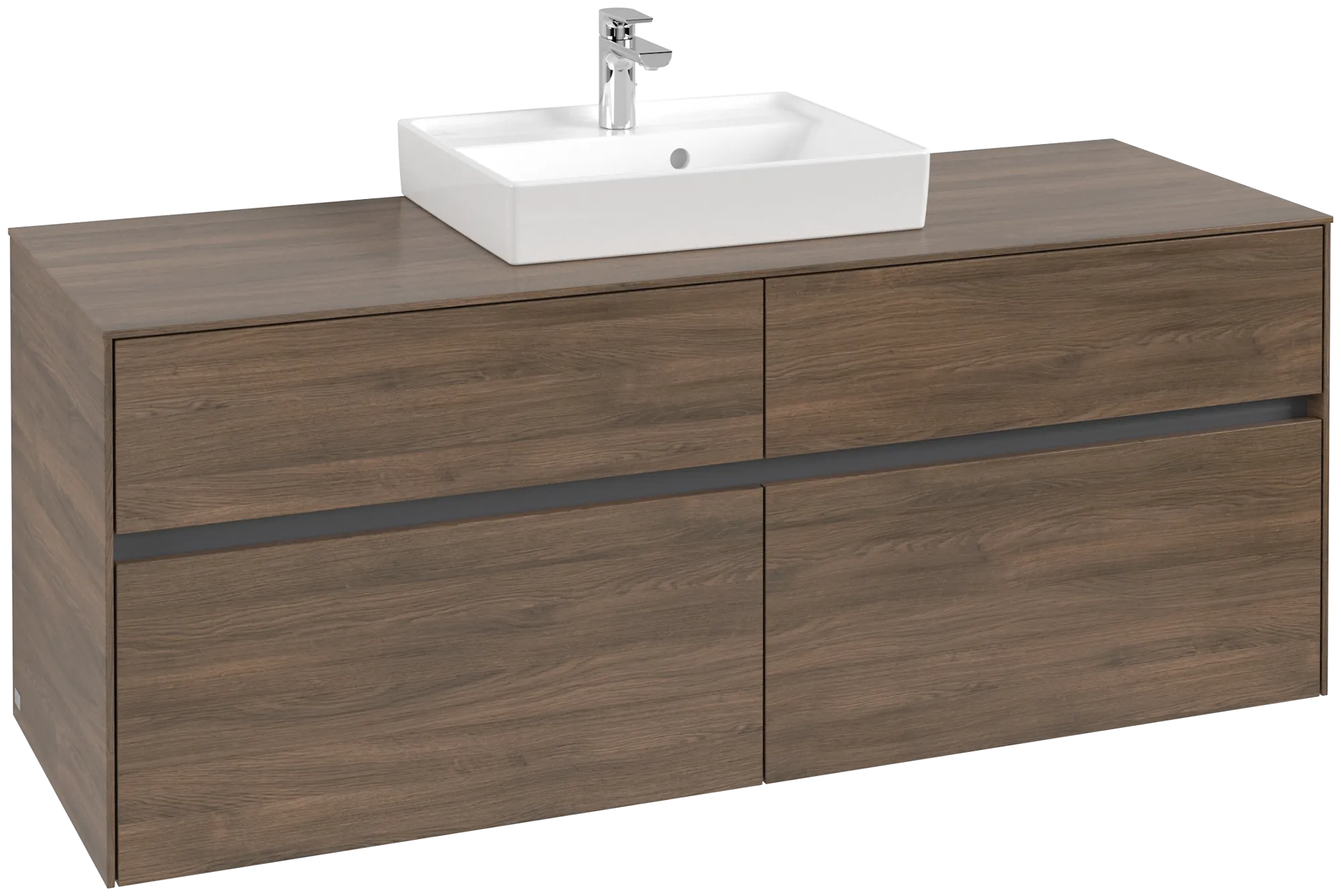 Villeroy & Boch Waschtischunterschrank „Collaro“ 1400 × 548 × 500 mm Arizona Oak, ohne Beleuchtung, für Becken mittig